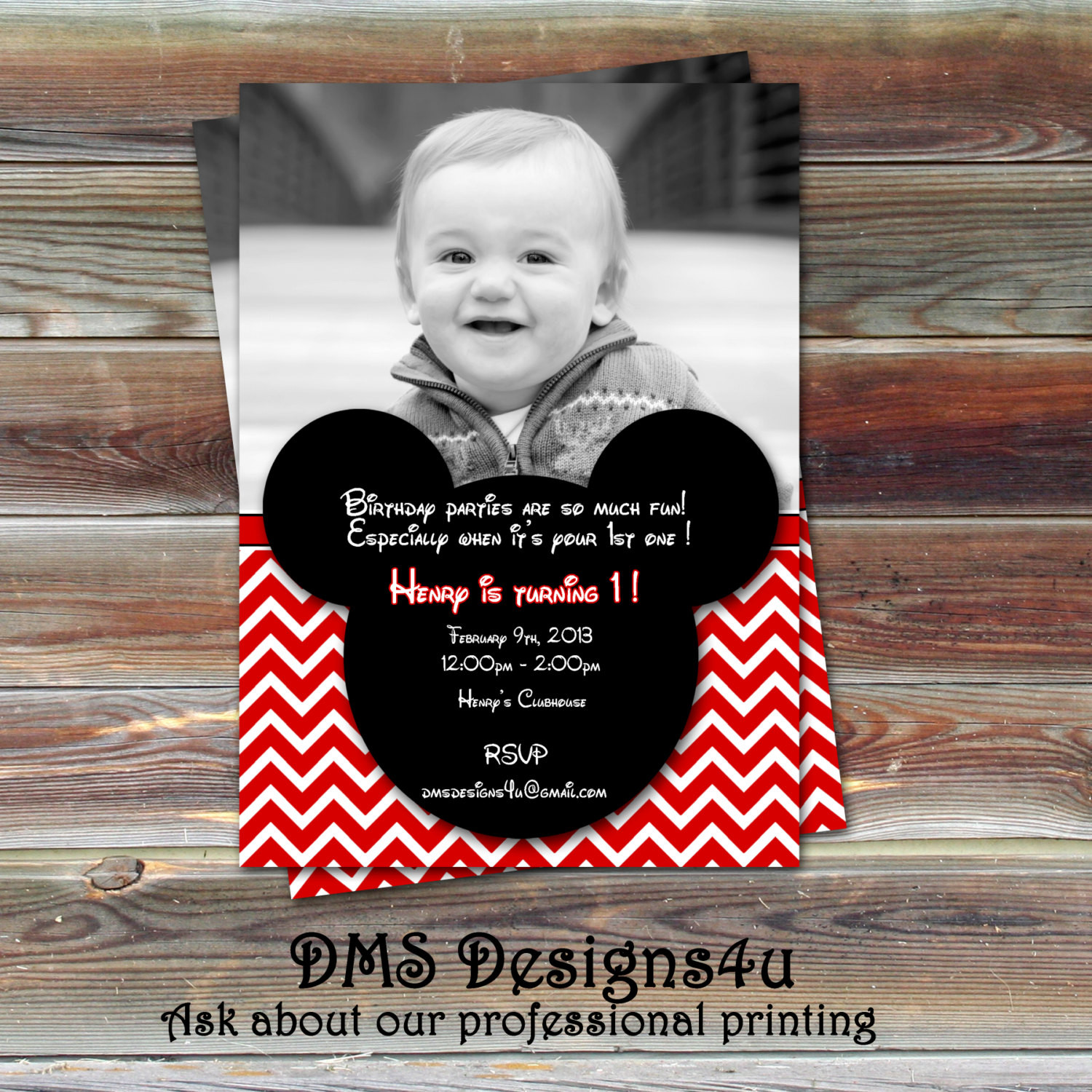 Best ideas about Mickey Mouse Photo Birthday Invitations
. Save or Pin Mickey Mouse Inspired Birthday Invitation DIY Printing Now.