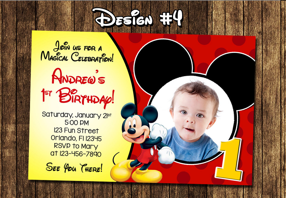 Best ideas about Mickey Mouse Photo Birthday Invitations
. Save or Pin Mickey Mouse Baby First Birthday Party Invitations Now.