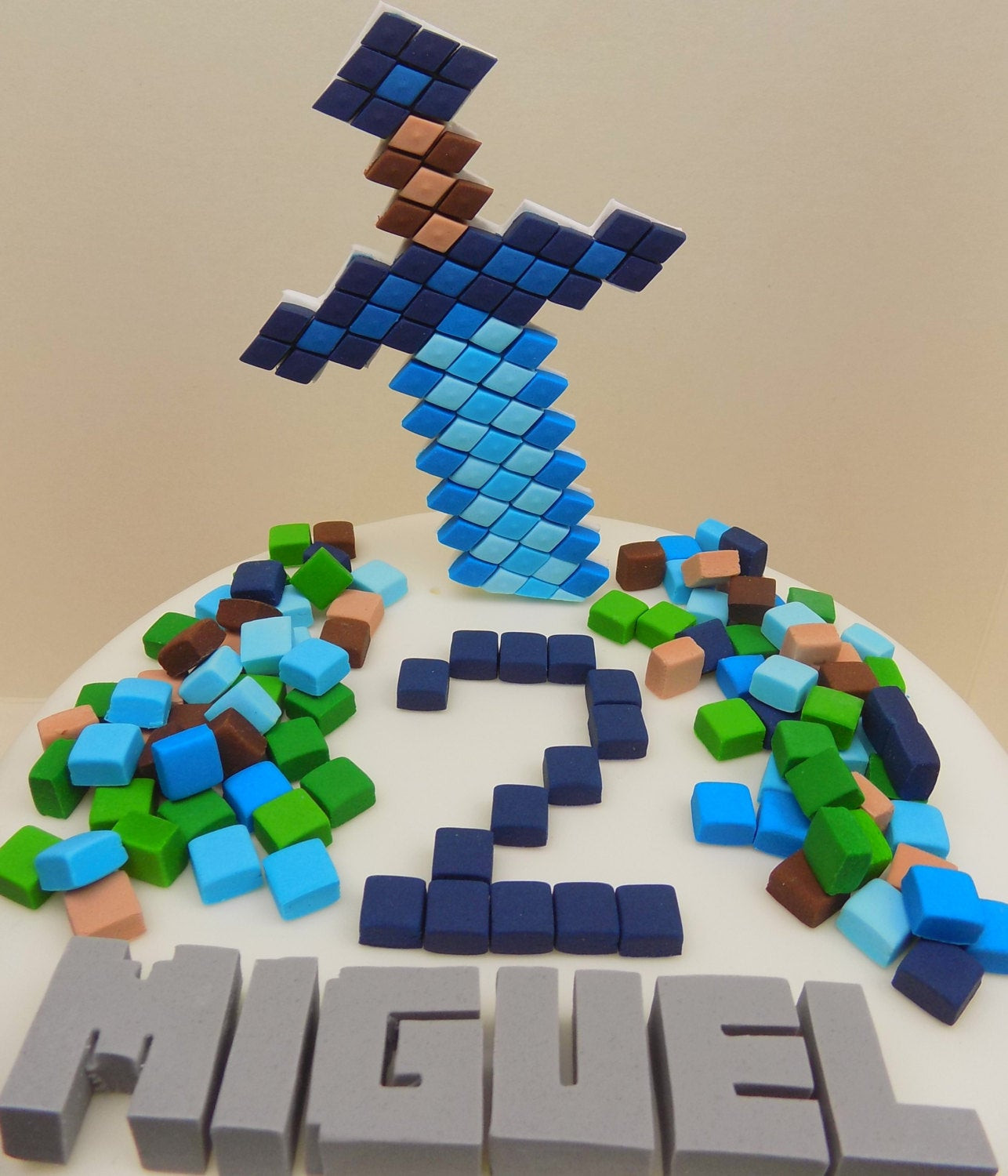 Best ideas about Minecraft Birthday Cake Topper
. Save or Pin Handmade Minecraft cake toppers squares personalised edible Now.