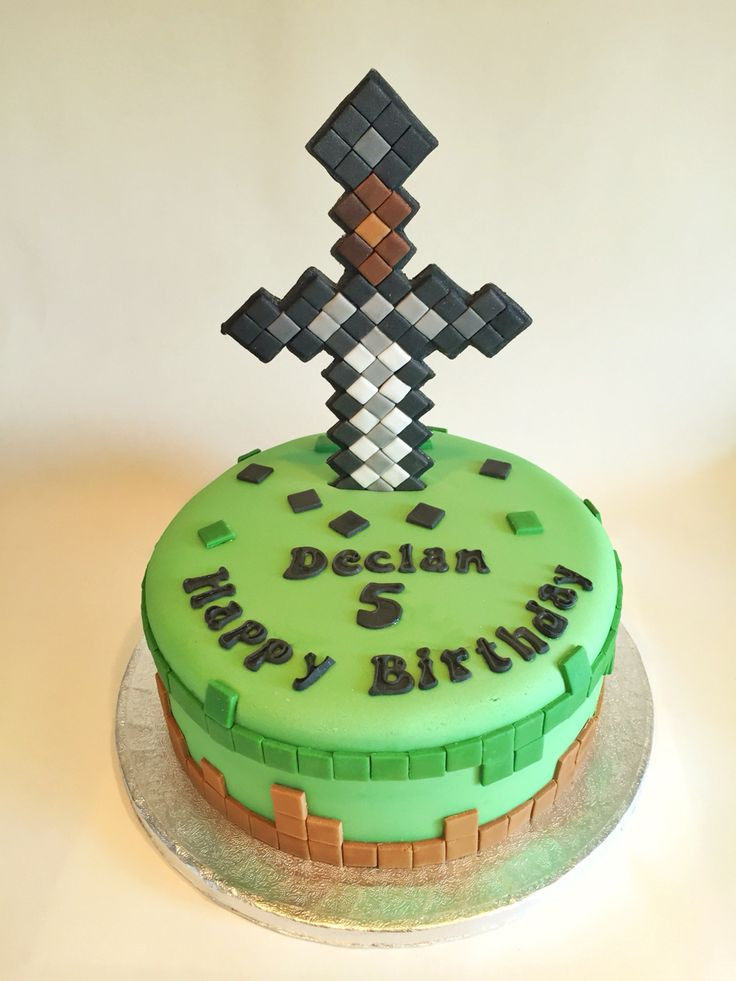 Best ideas about Minecraft Birthday Cake Topper
. Save or Pin Minecraft cake with sword topper minecraft cakes Now.