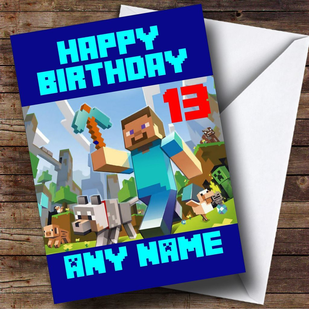 Best ideas about Minecraft Birthday Card
. Save or Pin Minecraft Personalised Birthday Card The Card Zoo Now.