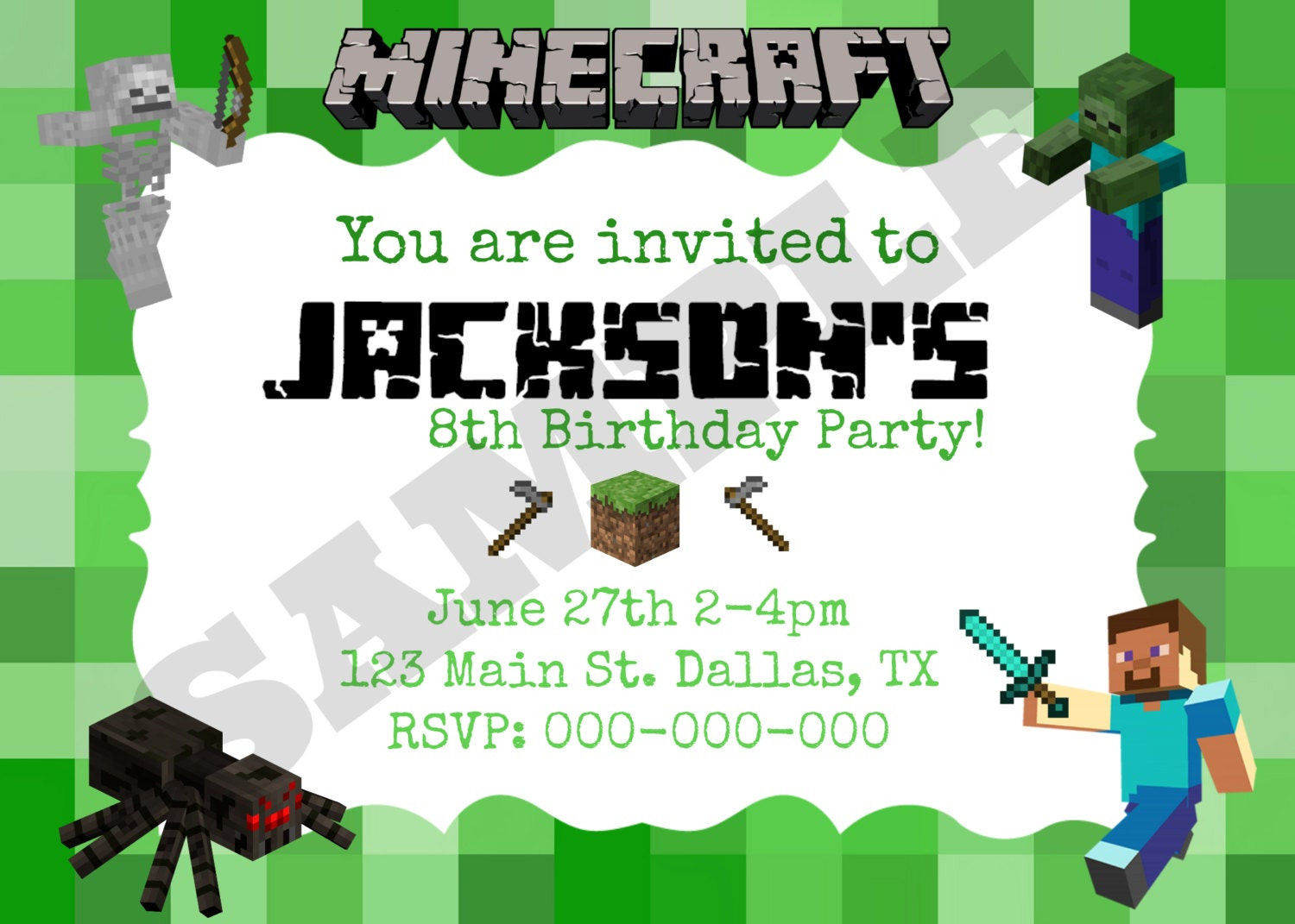 Best ideas about Minecraft Birthday Invitations
. Save or Pin 40th Birthday Ideas Minecraft Birthday Invitation Now.