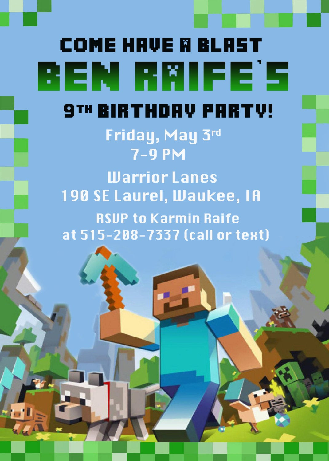Best ideas about Minecraft Birthday Invitations
. Save or Pin Minecraft Birthday Party Invitation Digital Printable File Now.