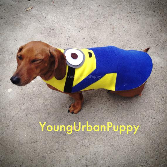 Best ideas about Minion Dog Costume DIY
. Save or Pin Minion inspired Custom Dog Costume by YoungUrbanPuppy on Etsy Now.