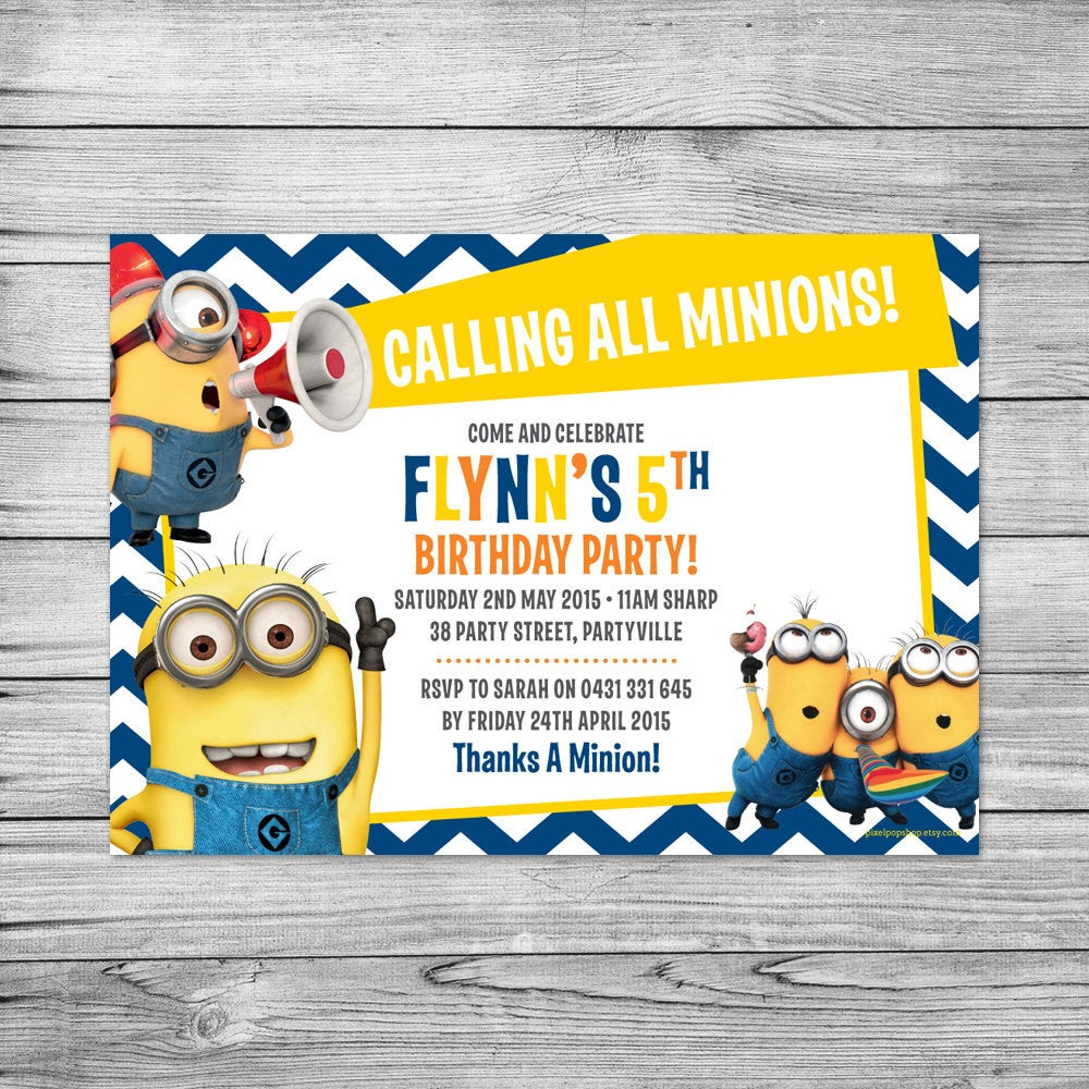 Best ideas about Minions Birthday Invitations
. Save or Pin The Minions invite Minions birthday party by PixelpopShop Now.