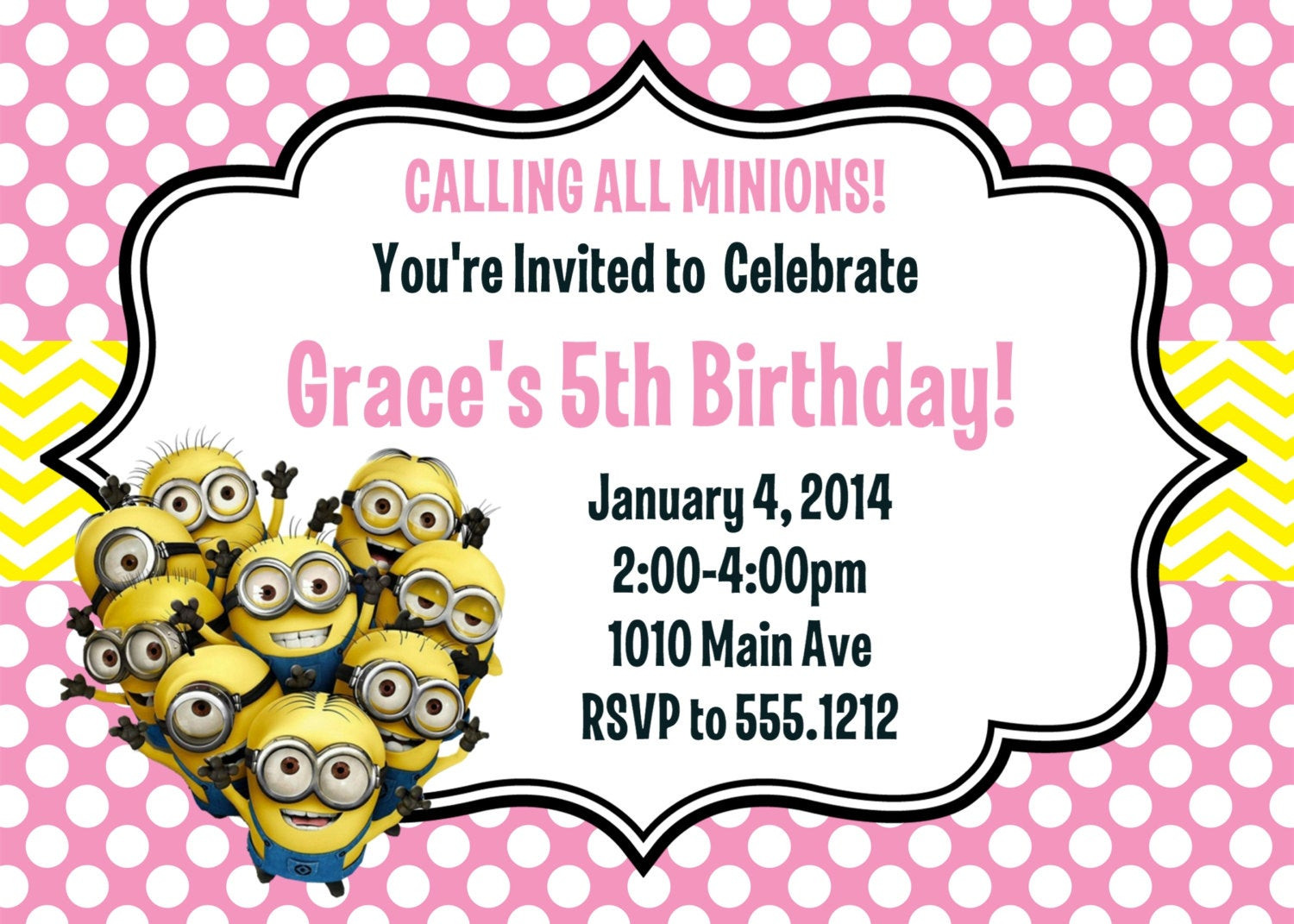 Best ideas about Minions Birthday Party Invitations
. Save or Pin Minion Birthday Party Invitation Printable 4x6 or 5x7 Now.
