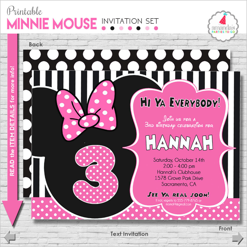 Best ideas about Minnie Birthday Invitations
. Save or Pin Minnie Mouse Birthday Invitation Printable Minnie Mouse Now.