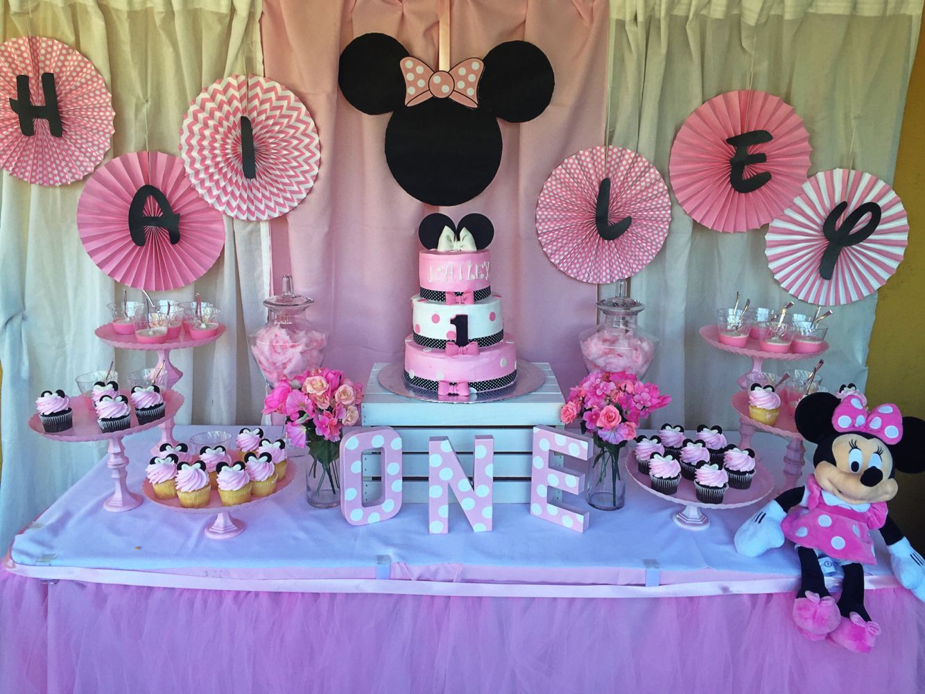 Best ideas about Minnie Mouse 1st Birthday Decorations
. Save or Pin Simple Minnie Mouse dessert table we did for our cousins Now.