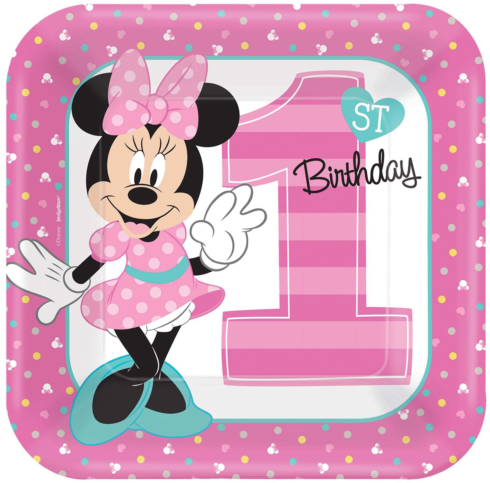 Best ideas about Minnie Mouse 1st Birthday Decorations
. Save or Pin Disney Minnie Mouse 1st Birthday Dinner Plates PartyBell Now.