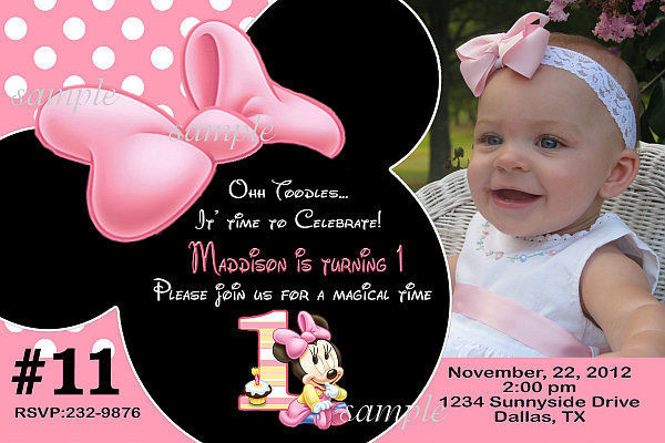 Best ideas about Minnie Mouse 1st Birthday Invitations
. Save or Pin Baby Minnie Mouse Personalized Birthday Invitations Now.