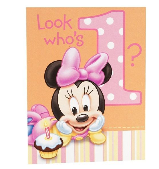 Best ideas about Minnie Mouse First Birthday Decorations
. Save or Pin Disney MINNIE MOUSE 1st Birthday 8 Invitations Now.