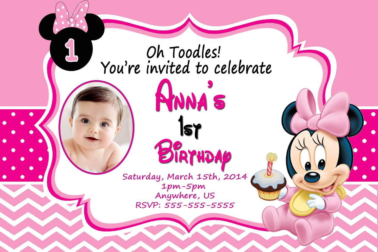 Best ideas about Minnie Mouse First Birthday Invitations
. Save or Pin Baby Minnie Mouse 1st Birthday Invitations Now.
