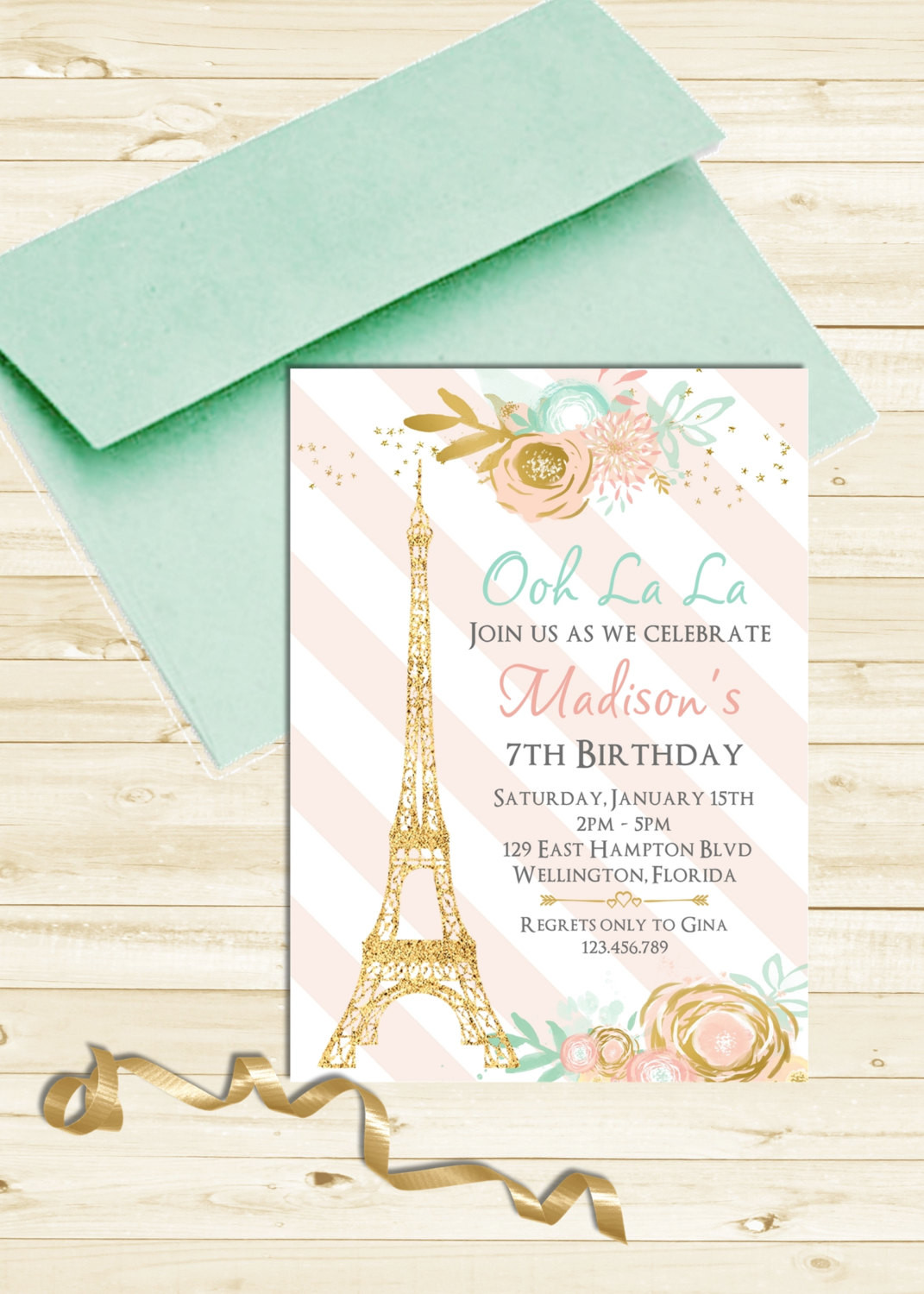 Best ideas about Minted Birthday Invitations
. Save or Pin Paris Eiffel Tower Birthday Invitation Mint Pink and Gold Now.