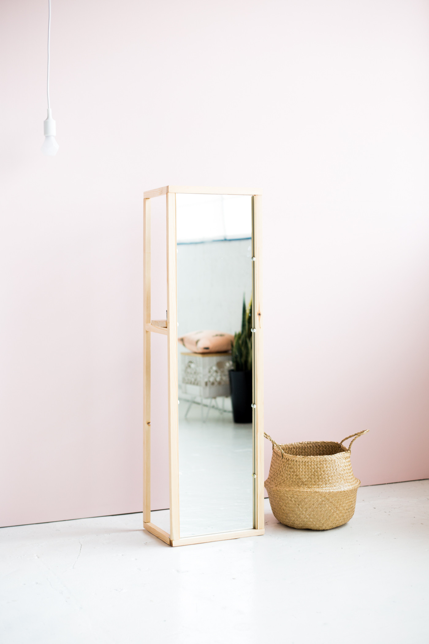 Best ideas about Mirror Stand DIY
. Save or Pin DIY Wooden Floor Standing Mirror with Useful Shelf Now.