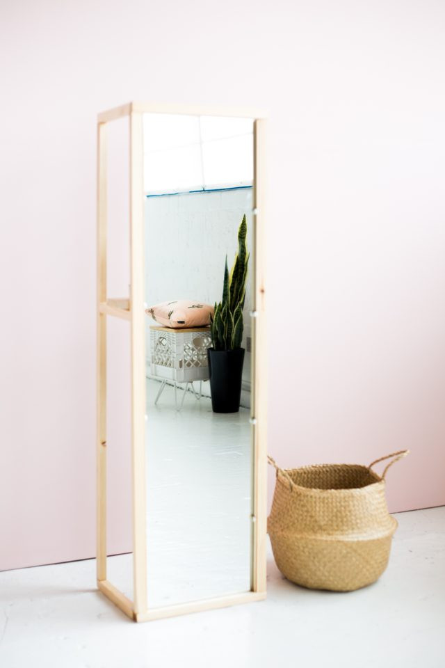 Best ideas about Mirror Stand DIY
. Save or Pin DIY Floor Mirror With Built In Shelf Now.