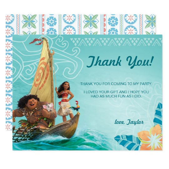 Best ideas about Moana Birthday Card
. Save or Pin Moana Oceania Birthday Thank You Card Now.
