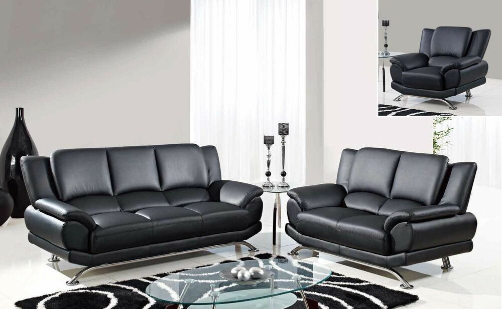 Best ideas about Modern Black Leather Sofa
. Save or Pin GENEVA 2PC BLACK MODERN LEATHER SOFA SET SOFA AND Now.