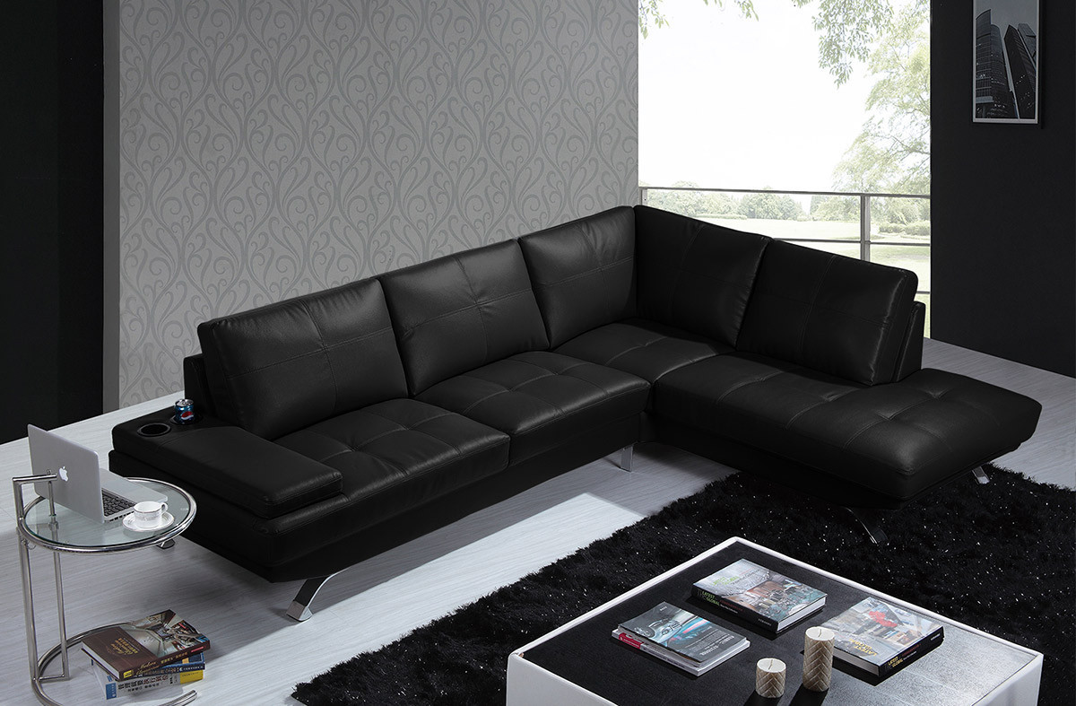 Best ideas about Modern Black Leather Sofa
. Save or Pin Divani Casa Knight Modern Black Leather Sectional Sofa Now.