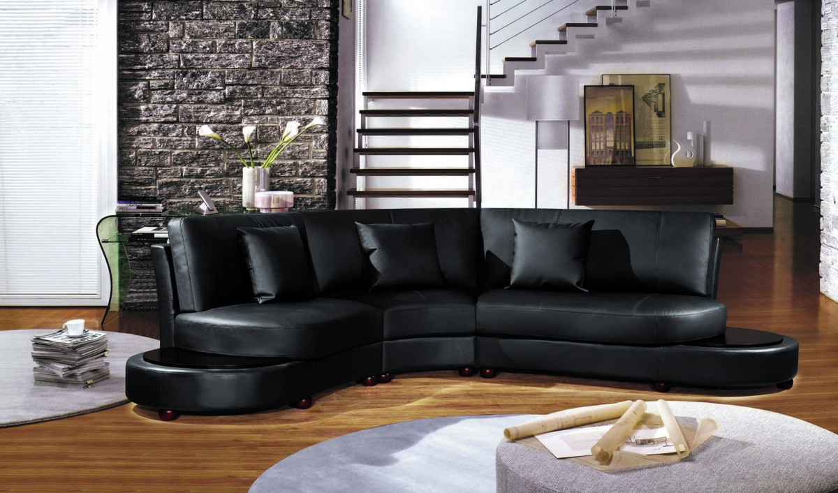 Best ideas about Modern Black Leather Sofa
. Save or Pin 2229B Modern Black Leather Sectional Sofa Now.