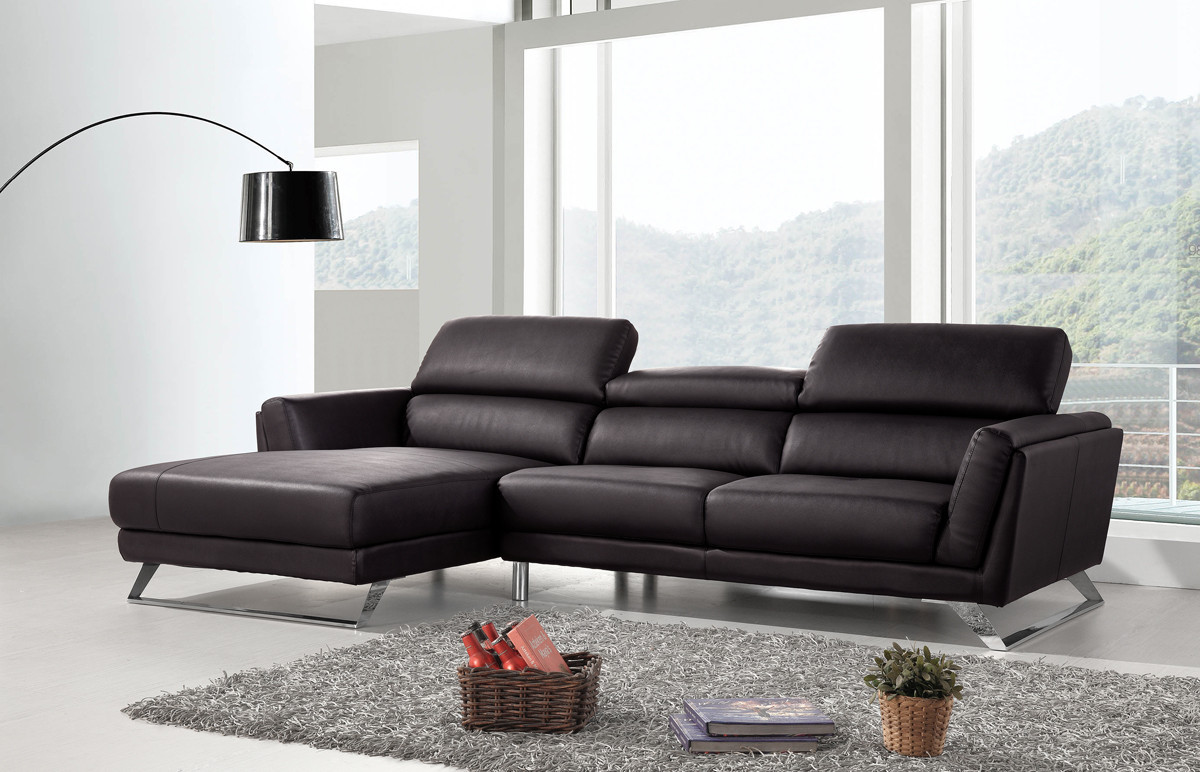 Best ideas about Modern Black Leather Sofa
. Save or Pin Divani Casa Doss Modern Black Eco Leather Sectional Sofa Now.