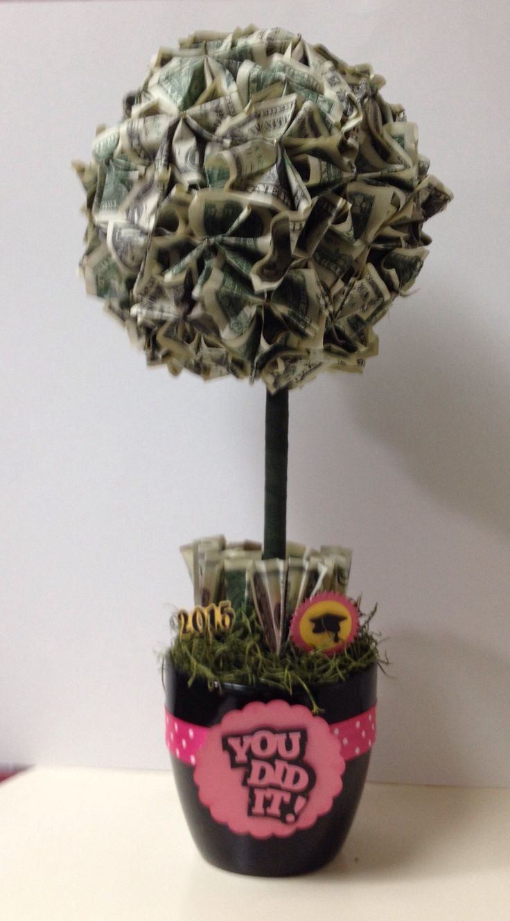 Best ideas about Money Tree Gift Ideas
. Save or Pin Money Tree I made for my nieces high school graduation Now.