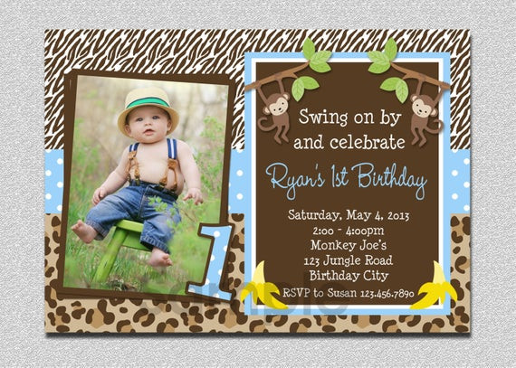 Best ideas about Monkey Birthday Invitations
. Save or Pin Boys Jungle Birthday Invitation Monkey Birthday Invitation Now.