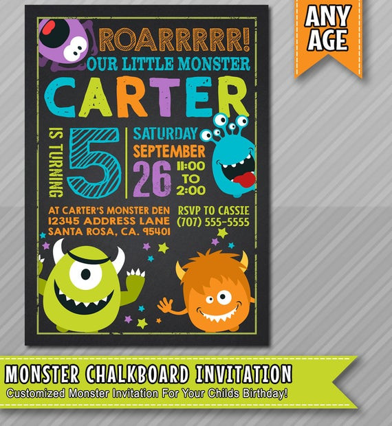 Best ideas about Monster First Birthday Invitations
. Save or Pin Little monster birthday invitation Monster by WolcottDesigns Now.