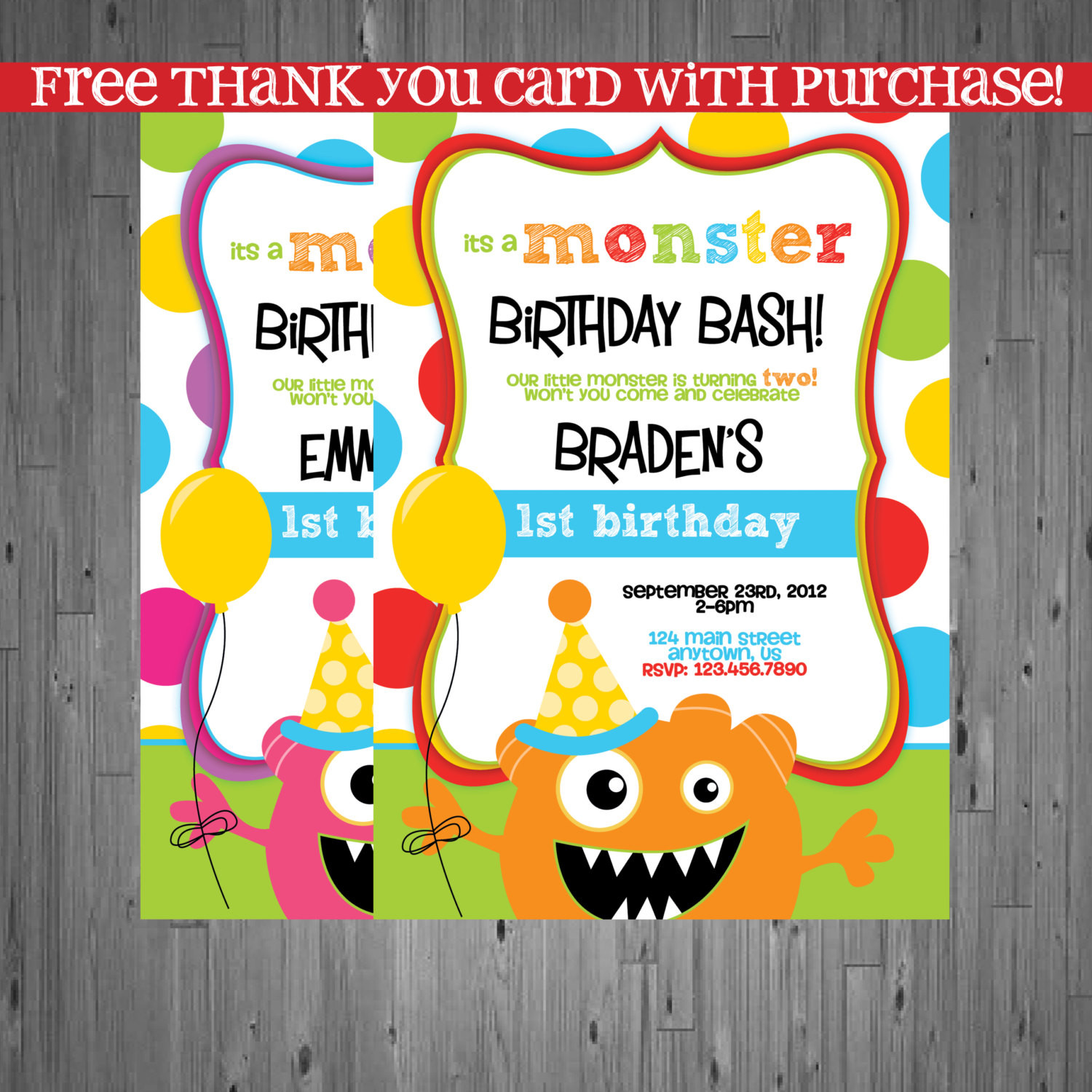 Best ideas about Monster First Birthday Invitations
. Save or Pin monster Birthday Invitation first birthday by AbbyReeseDesign Now.