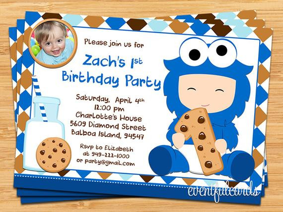 Best ideas about Monster First Birthday Invitations
. Save or Pin Cookie Monster 1st Birthday Party Invitation Now.