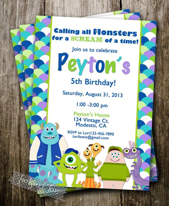 Best ideas about Monsters Inc Birthday Invitations
. Save or Pin Monsters Inc Inspired University inspired Invitation by Now.