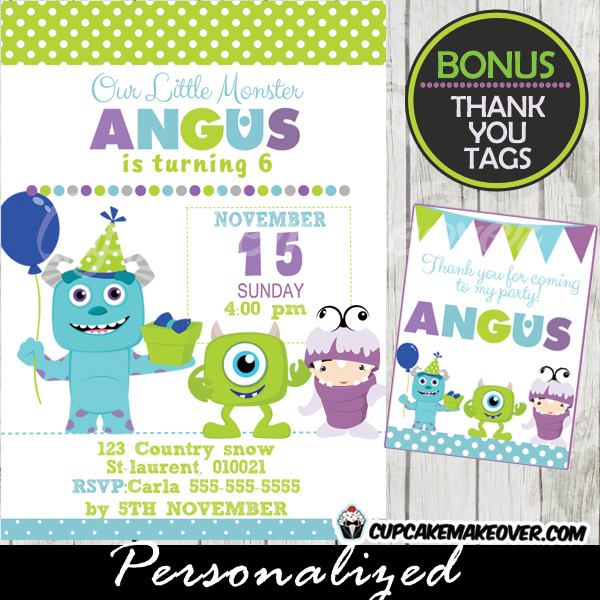 Best ideas about Monsters Inc Birthday Invitations
. Save or Pin Monsters Inc Birthday Party Invitation Card Boys Now.