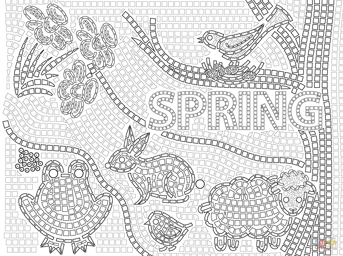 Best ideas about Mosaic Coloring Pages For Teens
. Save or Pin Spring Mosaic coloring page Now.