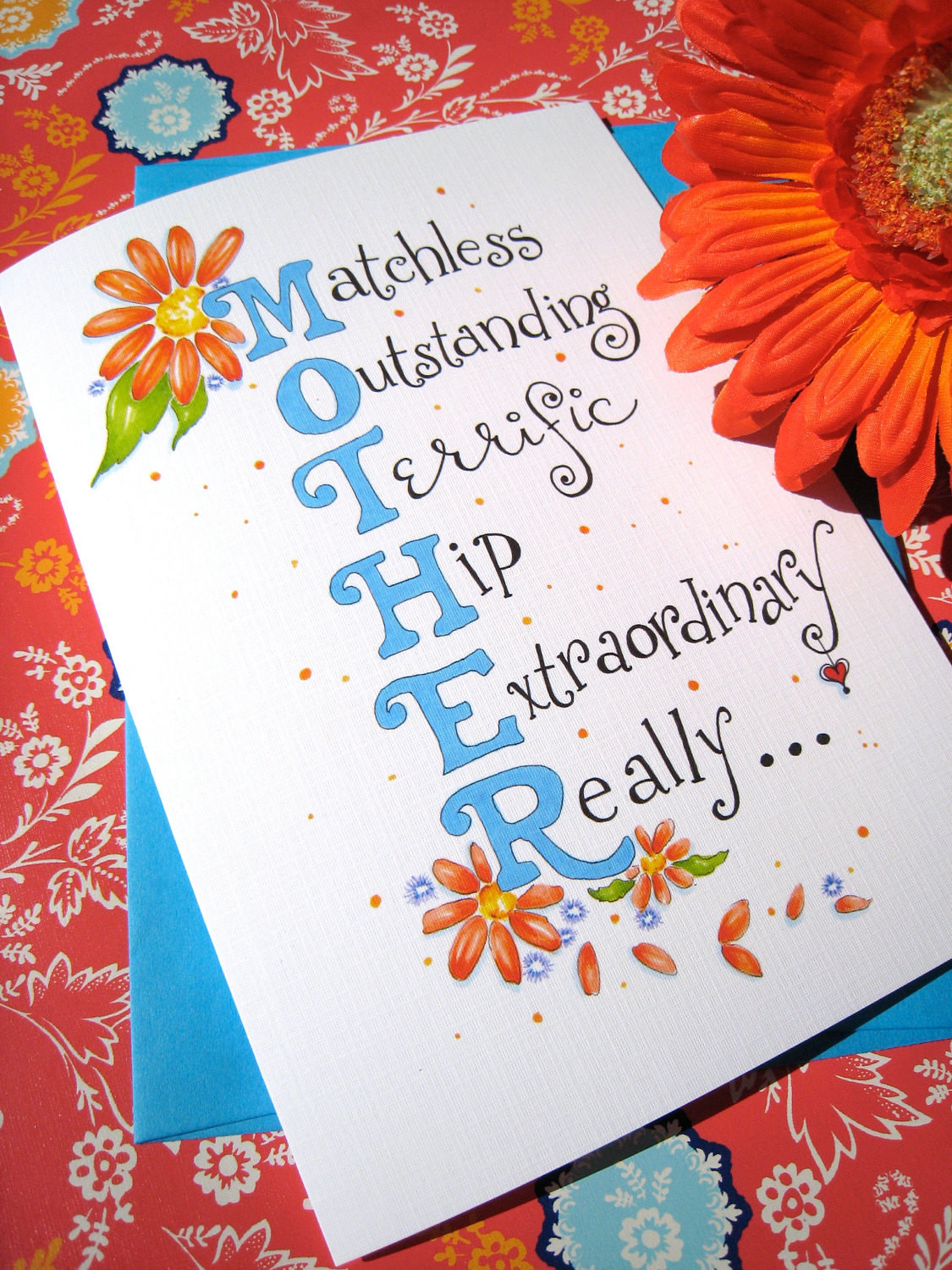 Best ideas about Mother Birthday Card
. Save or Pin Mothers Day Card Mothers Day Floral Gerbera Daisies Card Now.