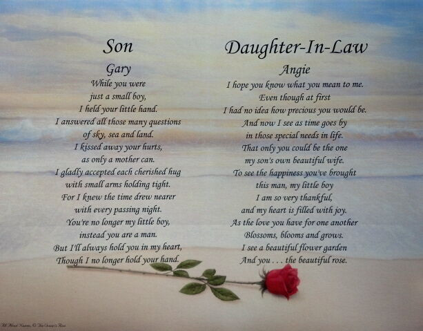 Best ideas about Mother'S Day Gift Ideas For Daughter In Law
. Save or Pin SON & DAUGHTER IN LAW PERSONALIZED POEMS CHRISTMAS GIFT Now.