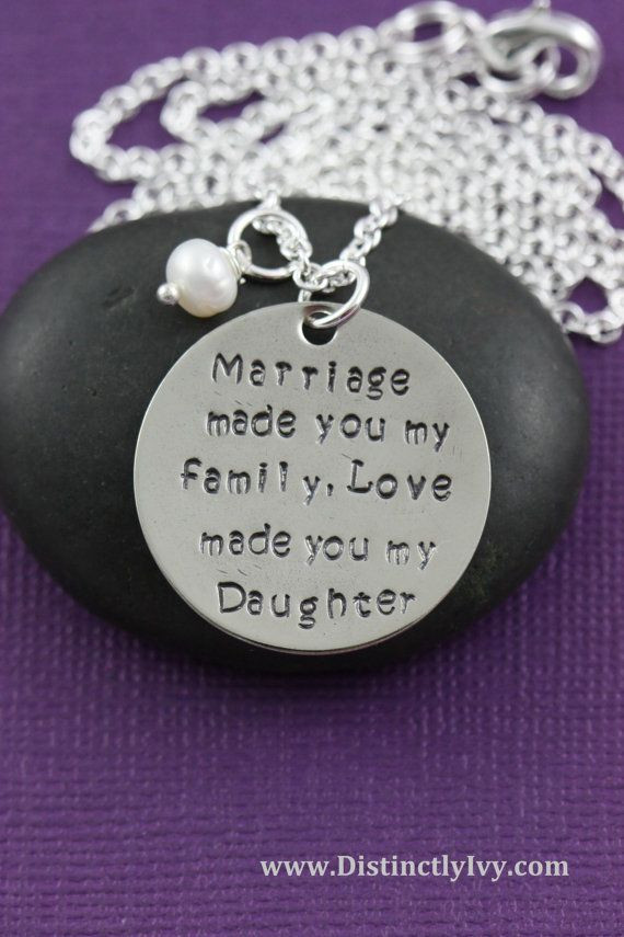 Best ideas about Mother'S Day Gift Ideas For Daughter In Law
. Save or Pin Daughter in Law Gift • Wedding Quote Necklace Marriage Now.