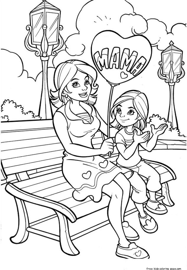 Best ideas about Mothersday Coloring Sheets For Girls
. Save or Pin Printable Happy mother and daughter in the park coloring Now.