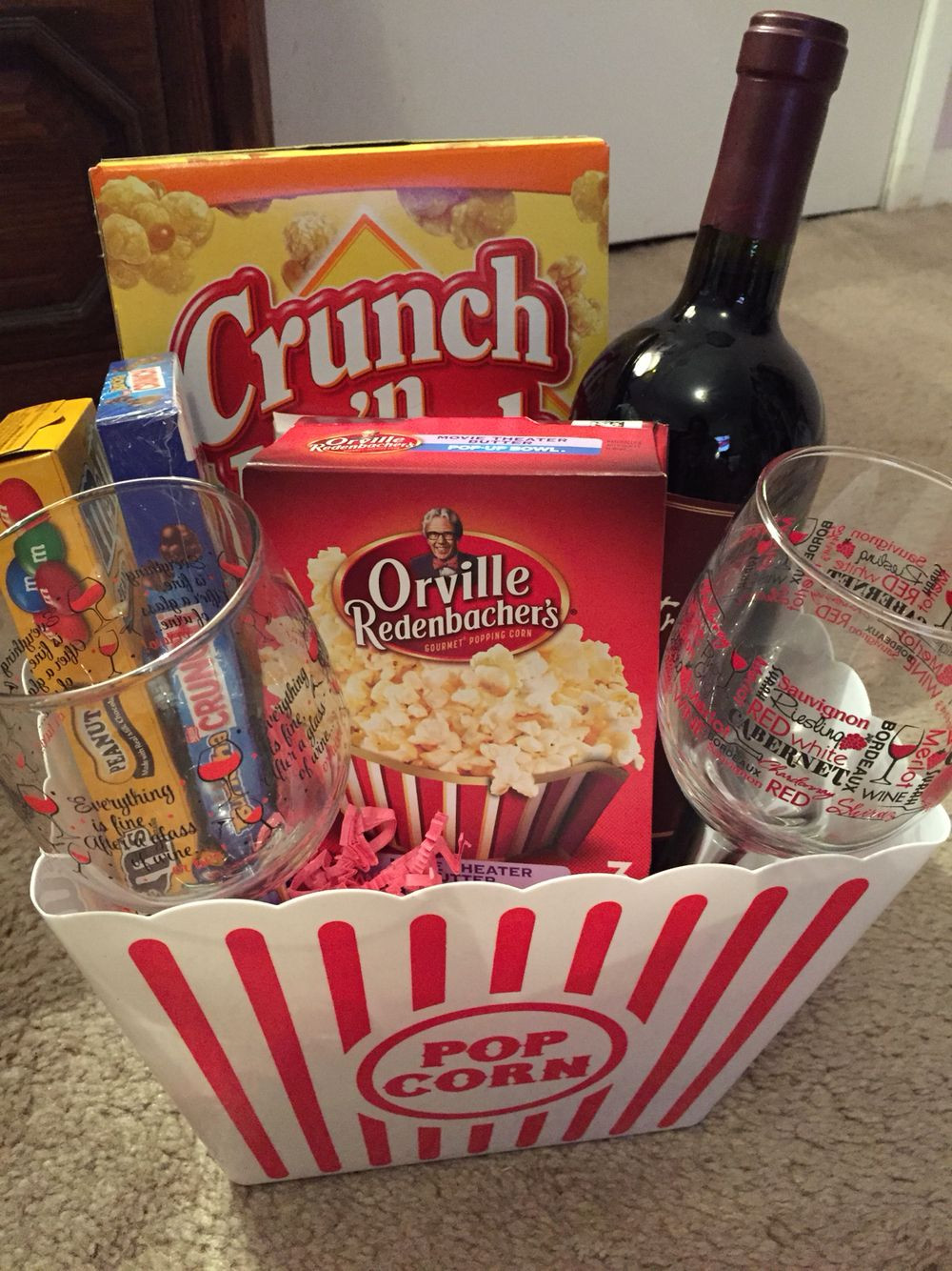 Best ideas about Movie Gift Basket Ideas Homemade
. Save or Pin Movie night basket Gift basket ideas Christmas t too Now.