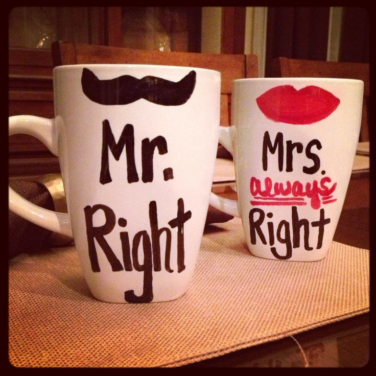 Best ideas about Mr And Mrs Gift Ideas
. Save or Pin His and Hers DIY Sharpie Mugs Mr Right and Mrs Always Now.