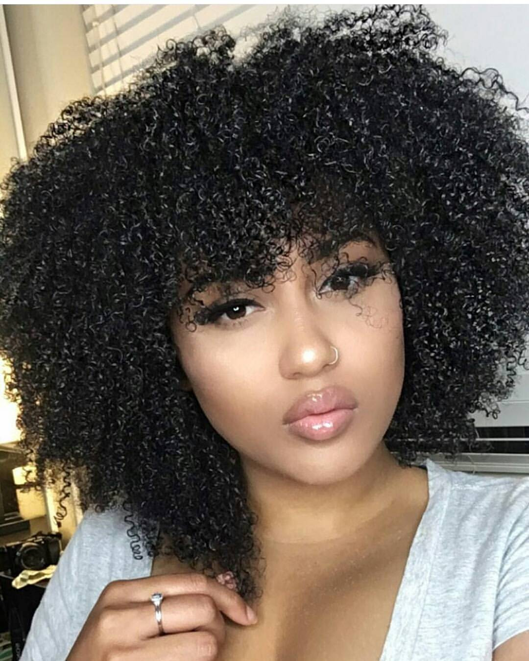 Best ideas about Natural Girl Hairstyles
. Save or Pin Charming 10 Black Natural Hairstyles with Bangs for Women Now.