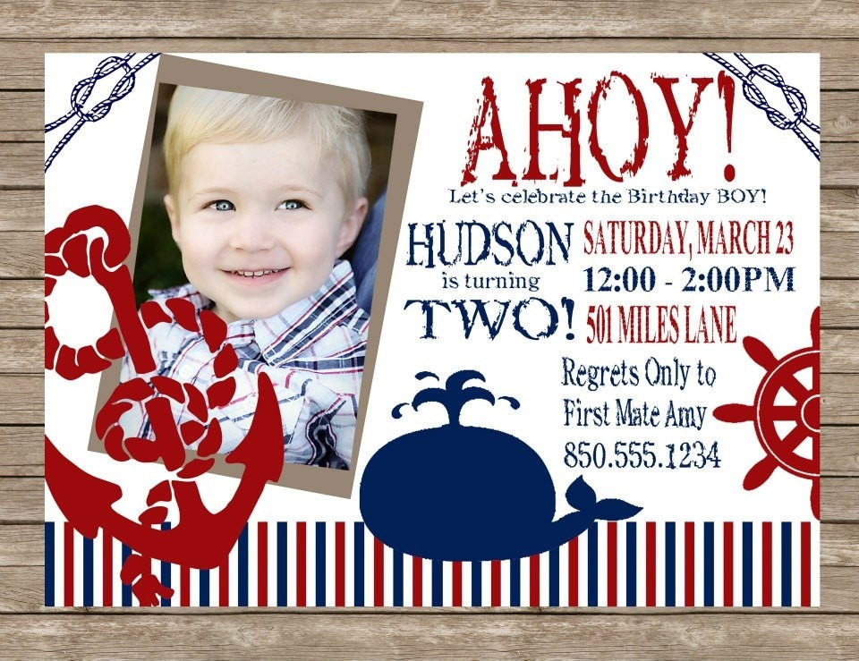 Best ideas about Nautical Birthday Invitations
. Save or Pin AHOY Matey Boy s Nautical Birthday Party Invitation Now.