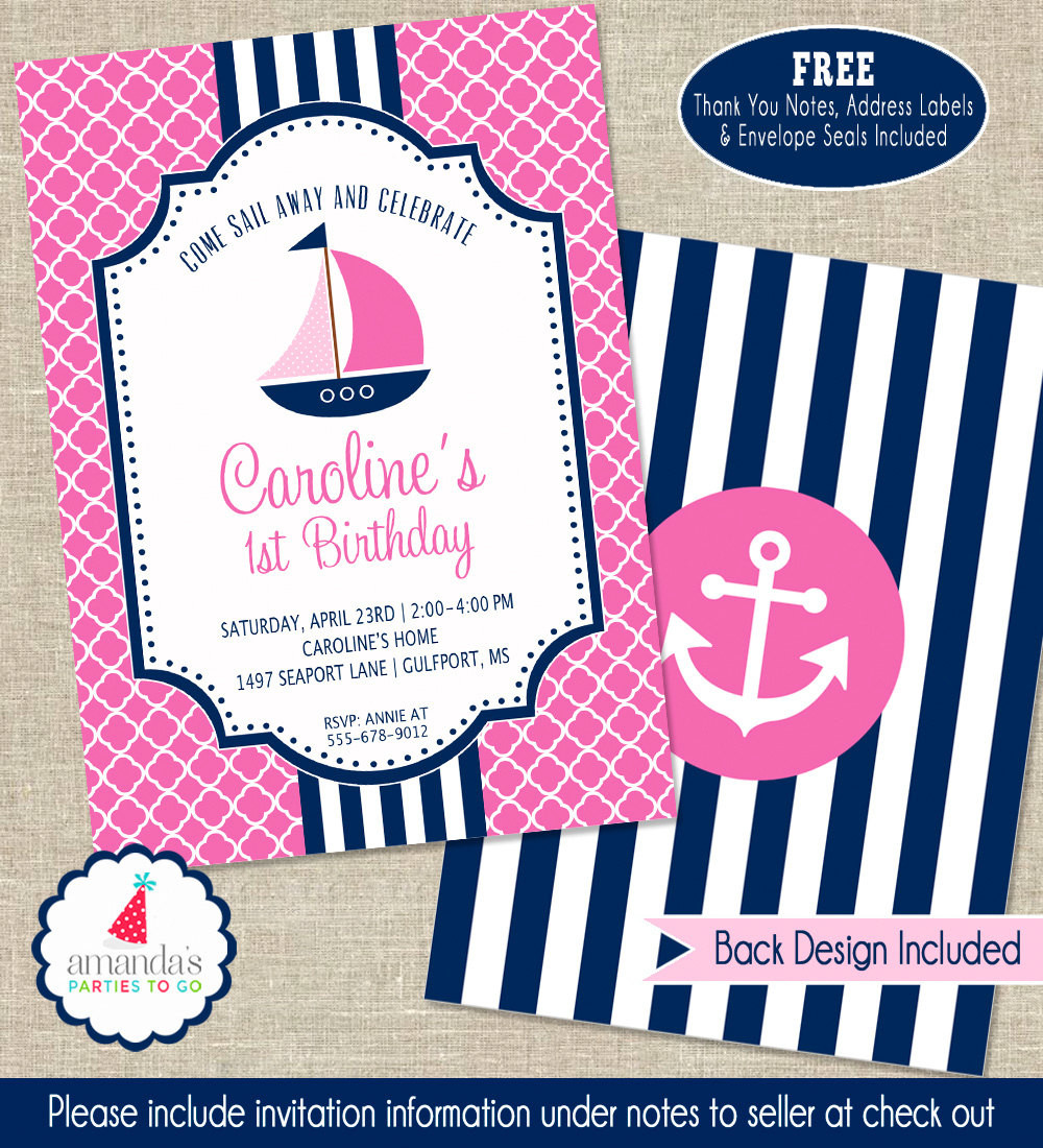 Best ideas about Nautical Birthday Invitations
. Save or Pin Nautical Party Invitation Girls Nautical Birthday Invitation Now.