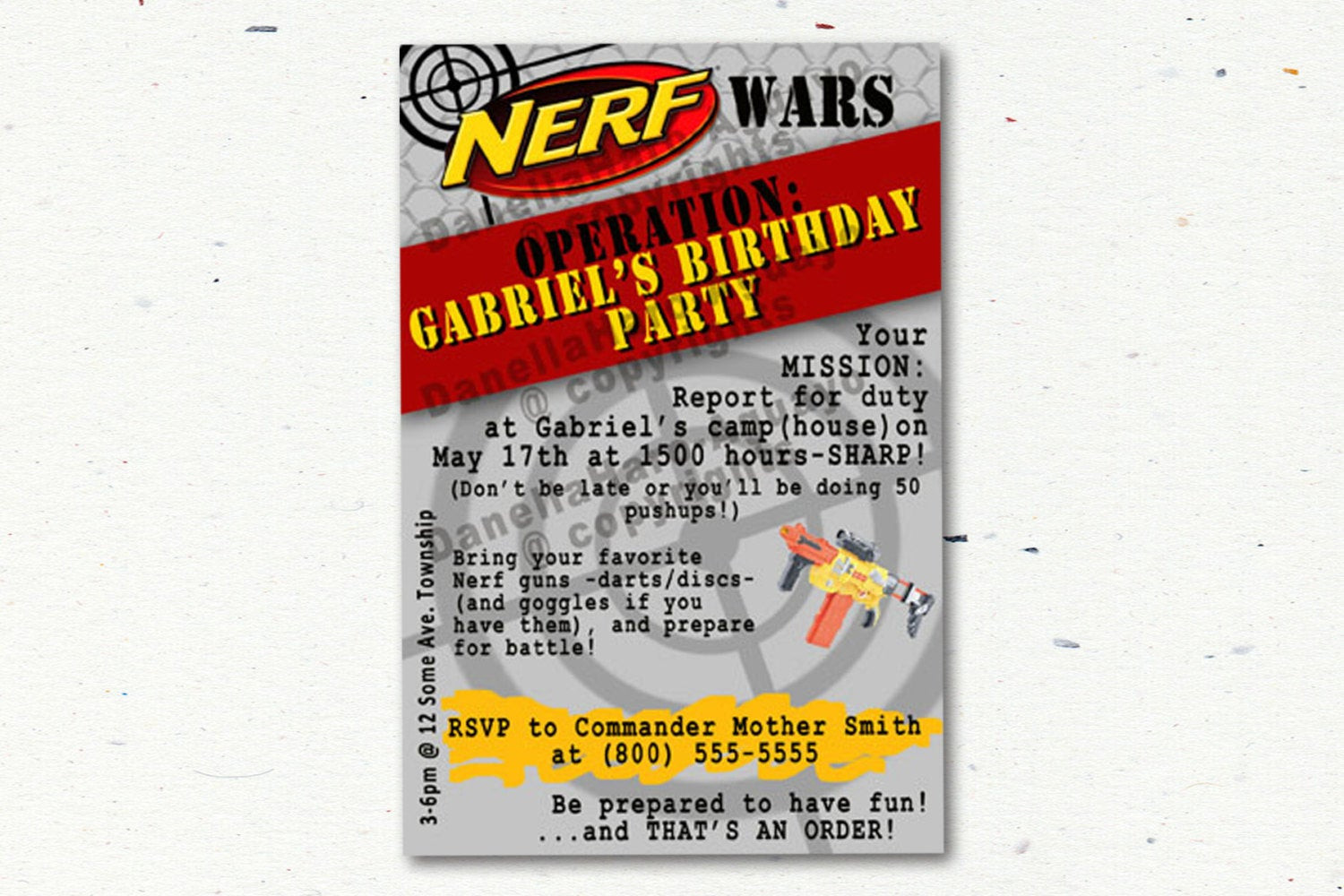 Best ideas about Nerf Birthday Invitations
. Save or Pin NERF GUN Party Invitations Size Customized by PrintingTheMoon Now.