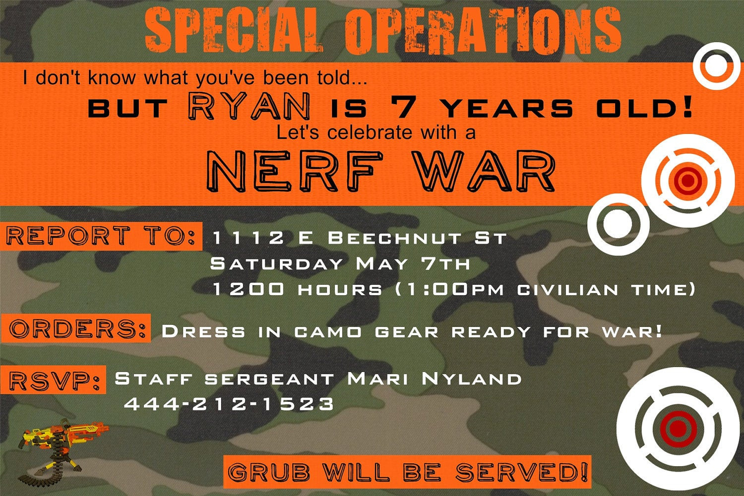 Best ideas about Nerf Birthday Invitations
. Save or Pin Nerf birthday invitation you print by yellowlemons on Etsy Now.