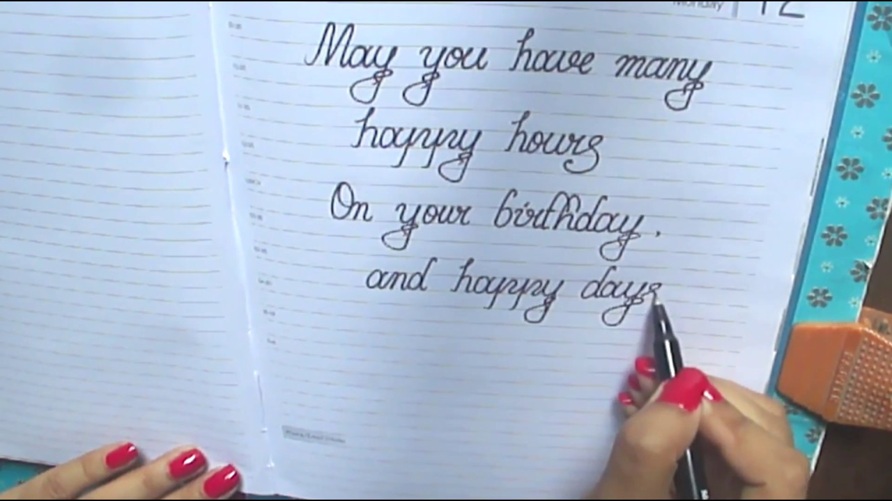 Best ideas about Nice Things To Write In A Birthday Card
. Save or Pin Happy birthday message in Cursive♣♣What to write on Now.