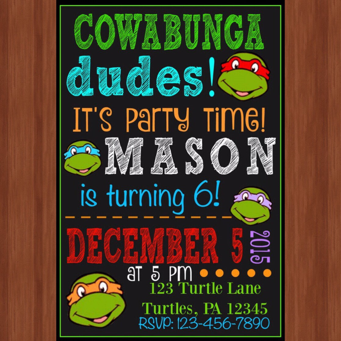 Best ideas about Ninja Turtle Birthday Invitations
. Save or Pin Ninja Turtle Birthday Party Invitation Ninja Turtles Now.