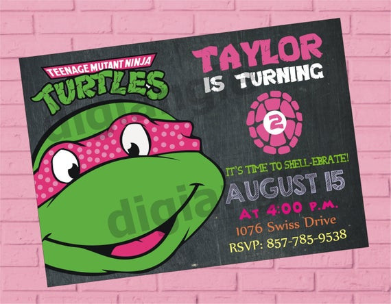 Best ideas about Ninja Turtle Birthday Invitations
. Save or Pin Girl Teenage Mutant Ninja Turtle Birthday Invitation Ninja Now.