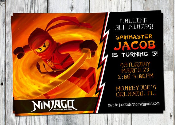 Best ideas about Ninjago Birthday Invitations
. Save or Pin Ninjago Birthday Party Invitation Printable Custom Invite Red Now.