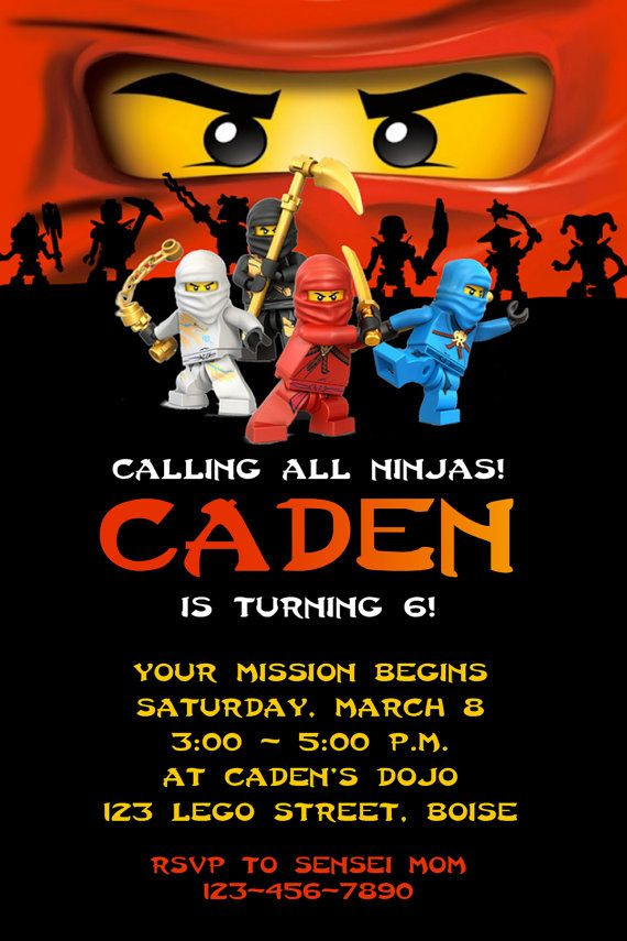 Best ideas about Ninjago Birthday Invitations
. Save or Pin Lego NINJAGO Ninja Birthday Party Invitation by Now.