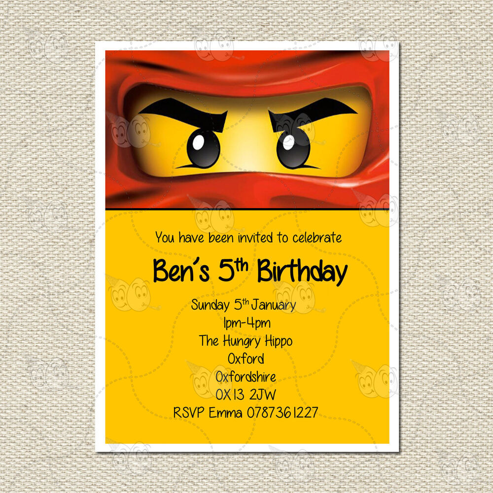 Best ideas about Ninjago Birthday Invitations
. Save or Pin Personalised Lego Ninjago Childrens Kids Party Birthday Now.