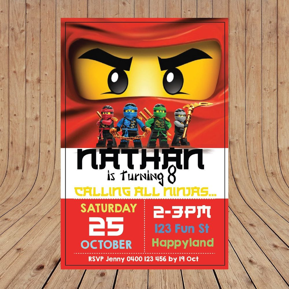 Best ideas about Ninjago Birthday Invitations
. Save or Pin Personalised LEGO NINJAGO Kids Party Invitations Invites Now.